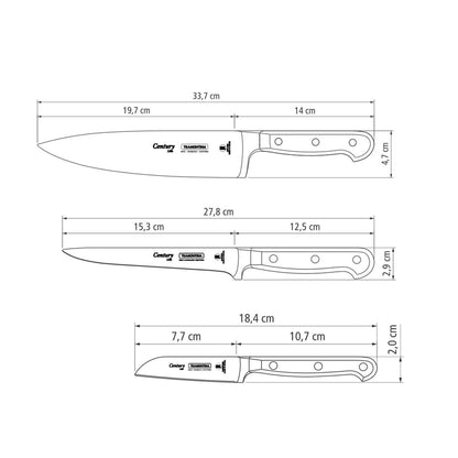 CENTURY Messerset 3-teilig