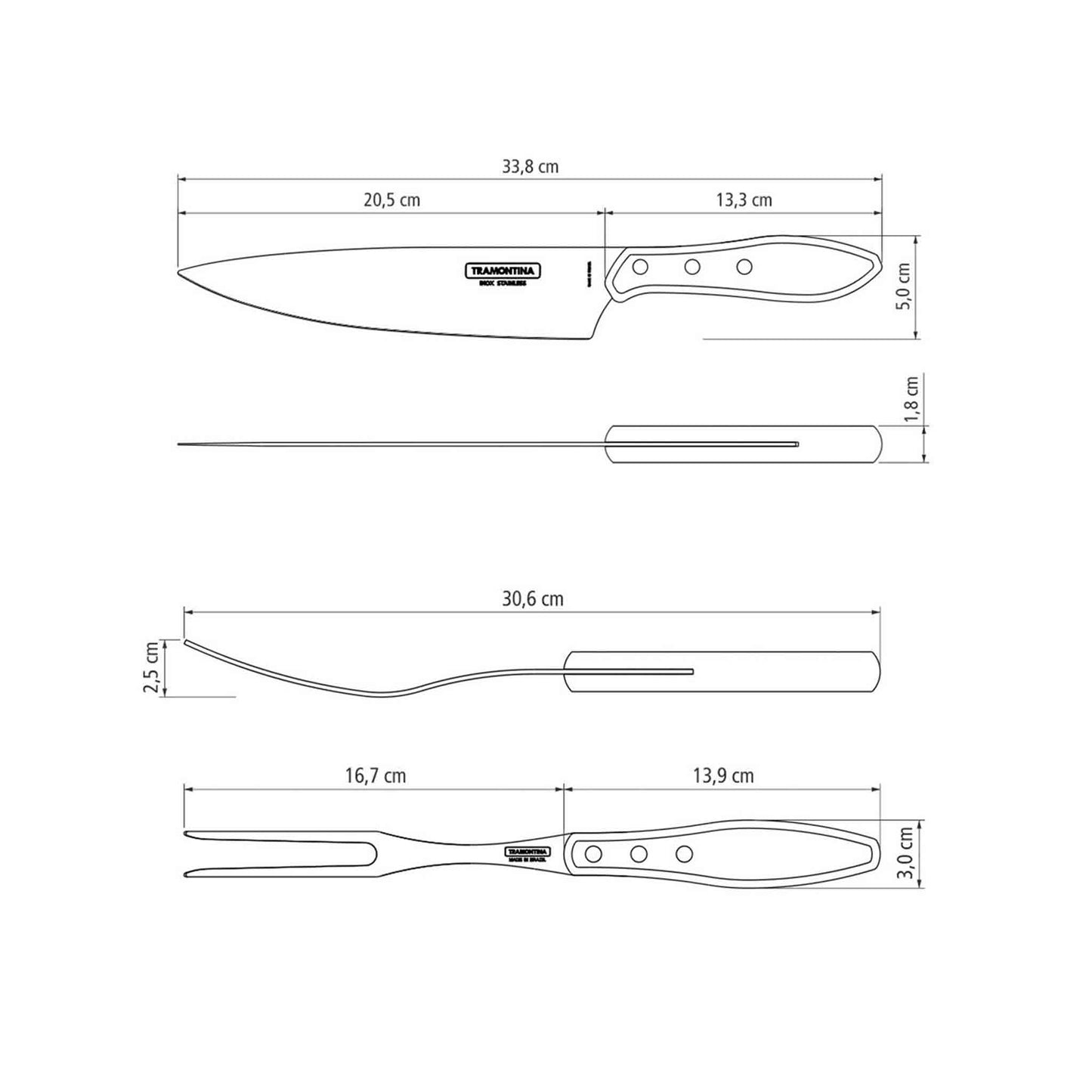 CHURRASCO Tranchierset 2-teilig